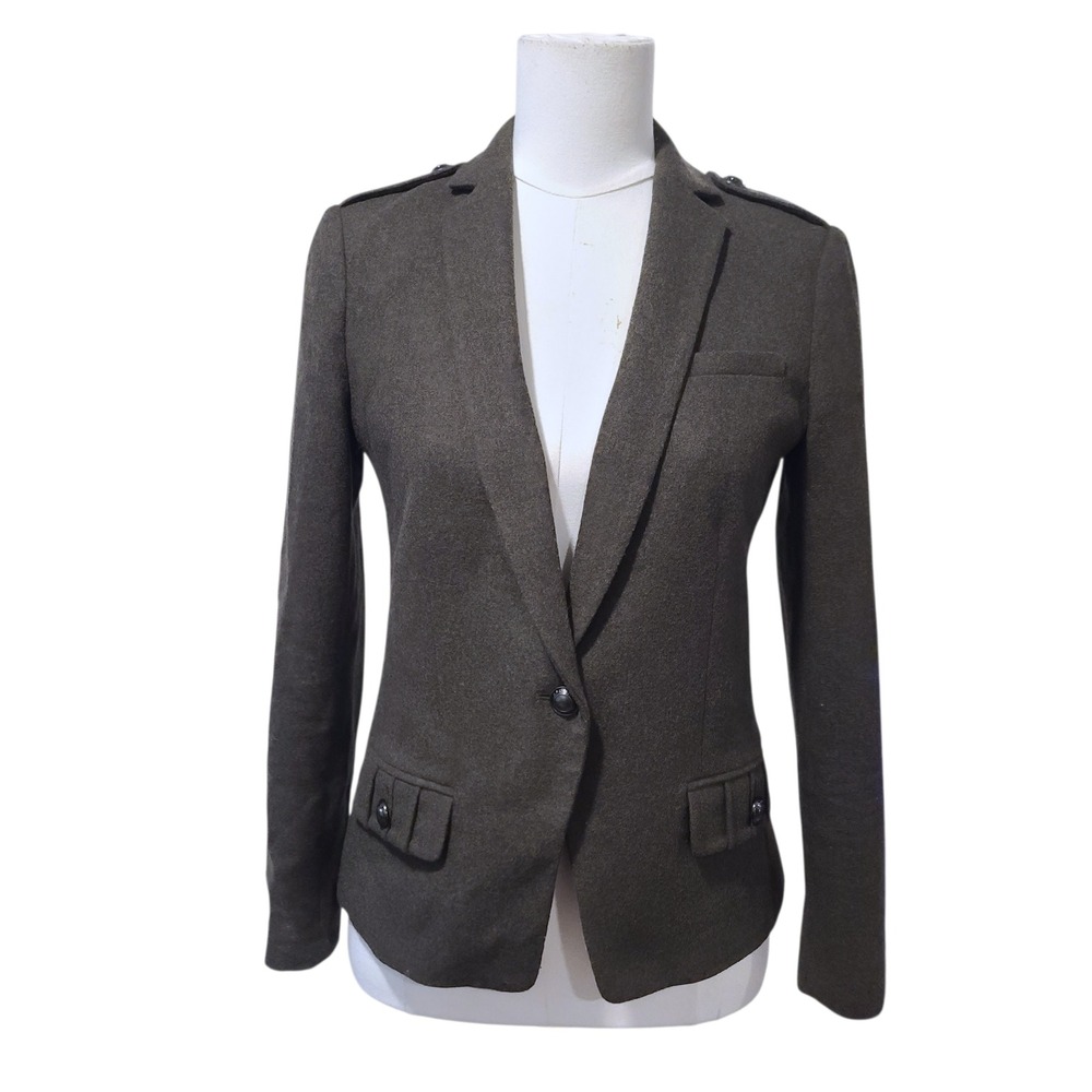 Banana Republic Heritage Collection Olive Green 100% Wool Blazer Jacket Size 2